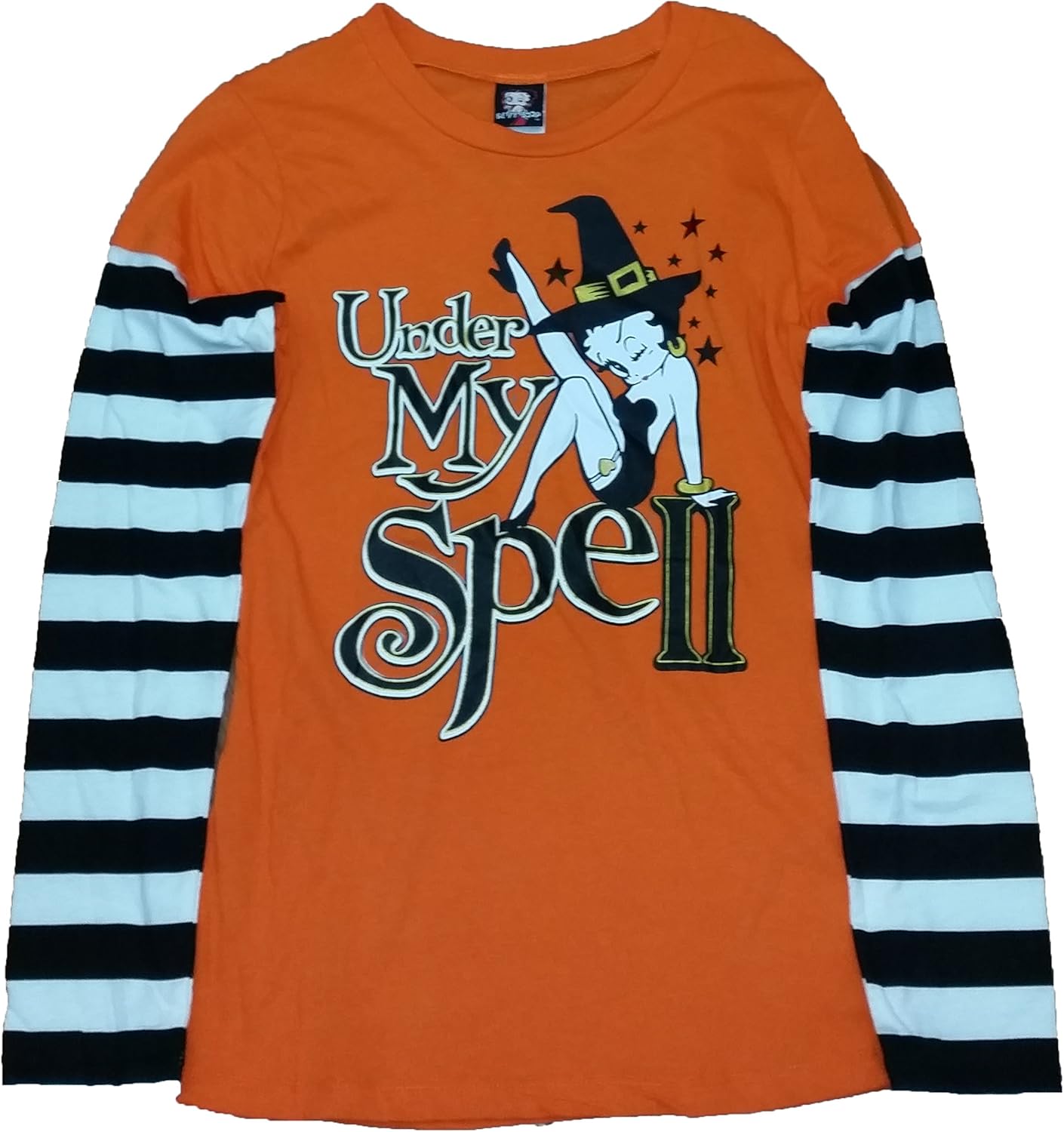 Betty Boop Under My Spell Long Sleeve Graphic T Shirt 2XL At Amazon Women s Clothing Store