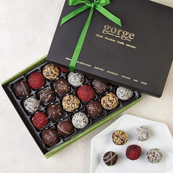 24 Organic Raw Chocolate Truffles New Selection Box No Added