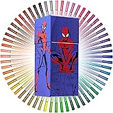 Marvel Spiderman Coloring Pens for Kids, Markers 60 Pcs Felt Tip Pens for Drawing Doodling Assorted Colors, Boys Gifts