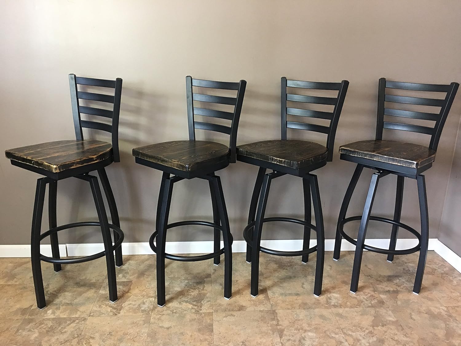 Best Ladder Back Restaurant Bar Stool In Black