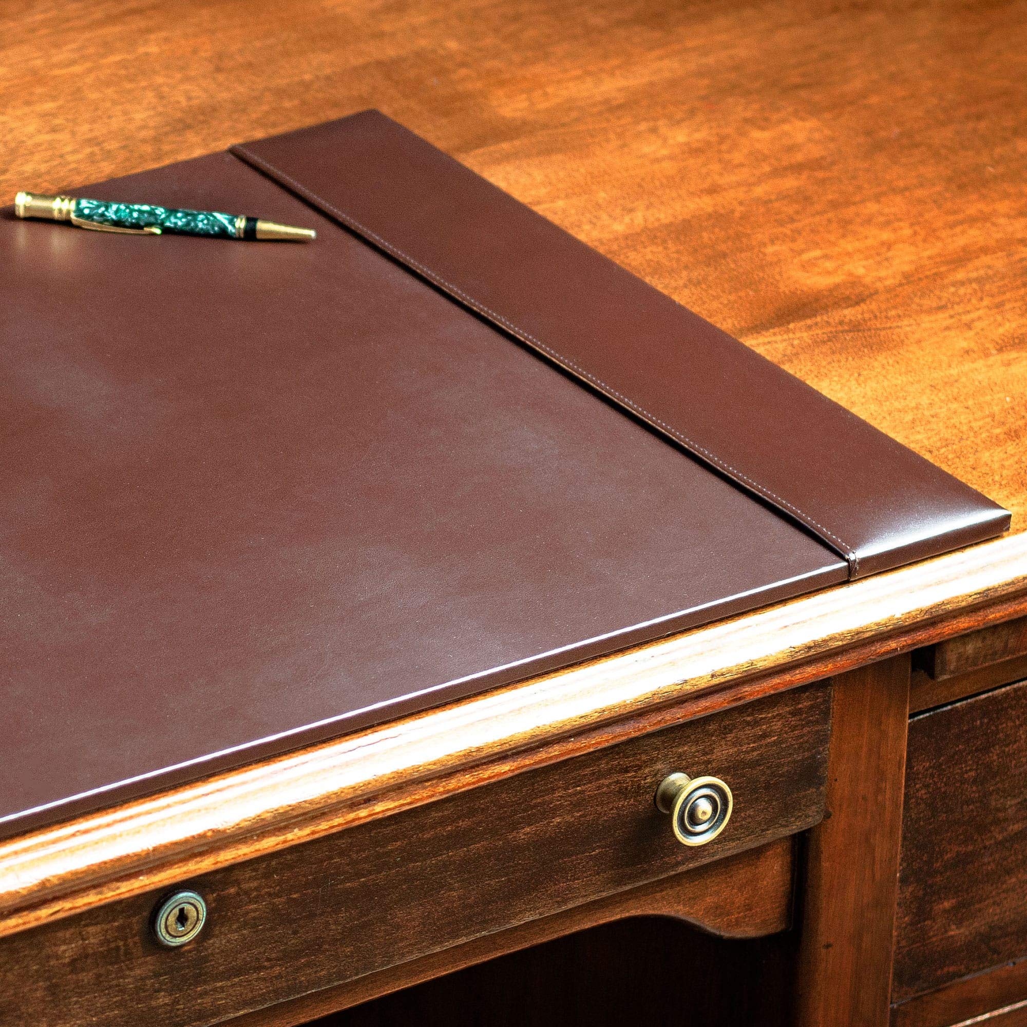 Dacasso Brown Econo-Line Leather Desk Pad, 30 by 18 Inch