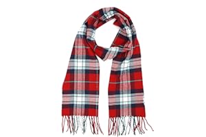 Achillea Scottish Tartan Plaid Scarf - Warm Cashmere Feel Winter Scarf, Scarves for Holiday, Christmas & Daily Wear