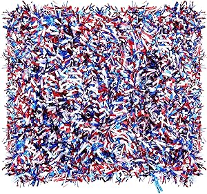 8 Pieces 52.5 Feet Long Metallic Garland Independence Day Twist Garland Mixed Color Garland Tinsel Patriotic Tinsel in Red, White and Blue for Independence Day 4th of July Home Party Decoration