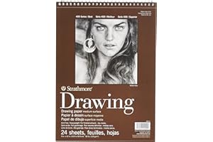 Strathmore 24 feuilles de papier à dessin de surface moyenne de 36,3 kg, 22,9 x 30,5 cm