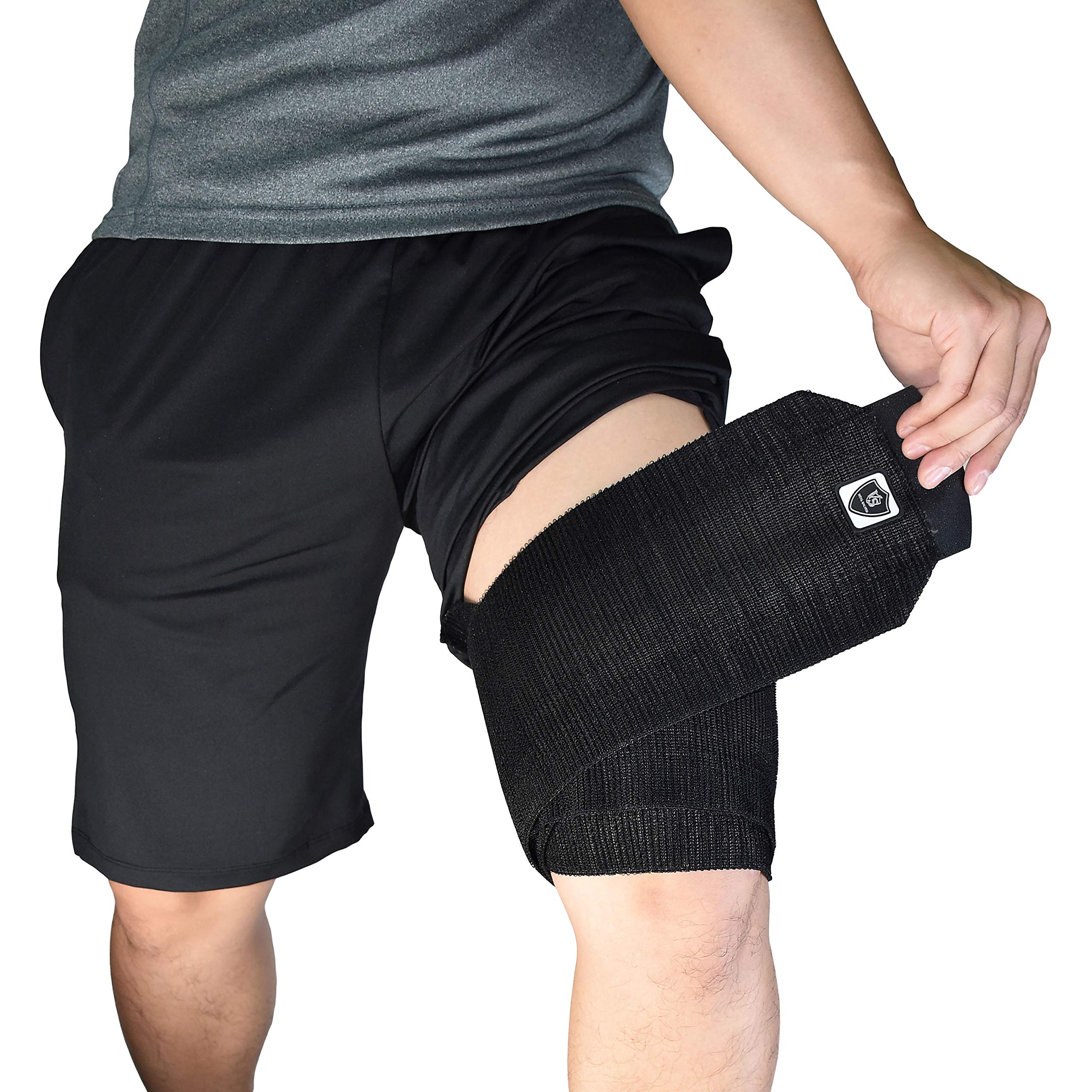 Vital Salveo- Elastic Breathable Leg Hamstring Strpas Brace Support Straps, Stabilizing Ligaments for Men Women Squat, Tennis, Powerlifting (1PC) /5.5"* 70"