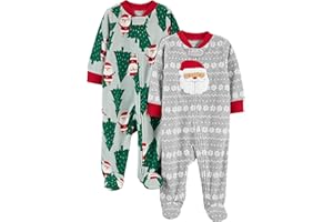 Simple Joys by Carter's Baby-Girls 2-Pack Holiday Loose Fit Flame Resistant Fleece Footed Pajamas