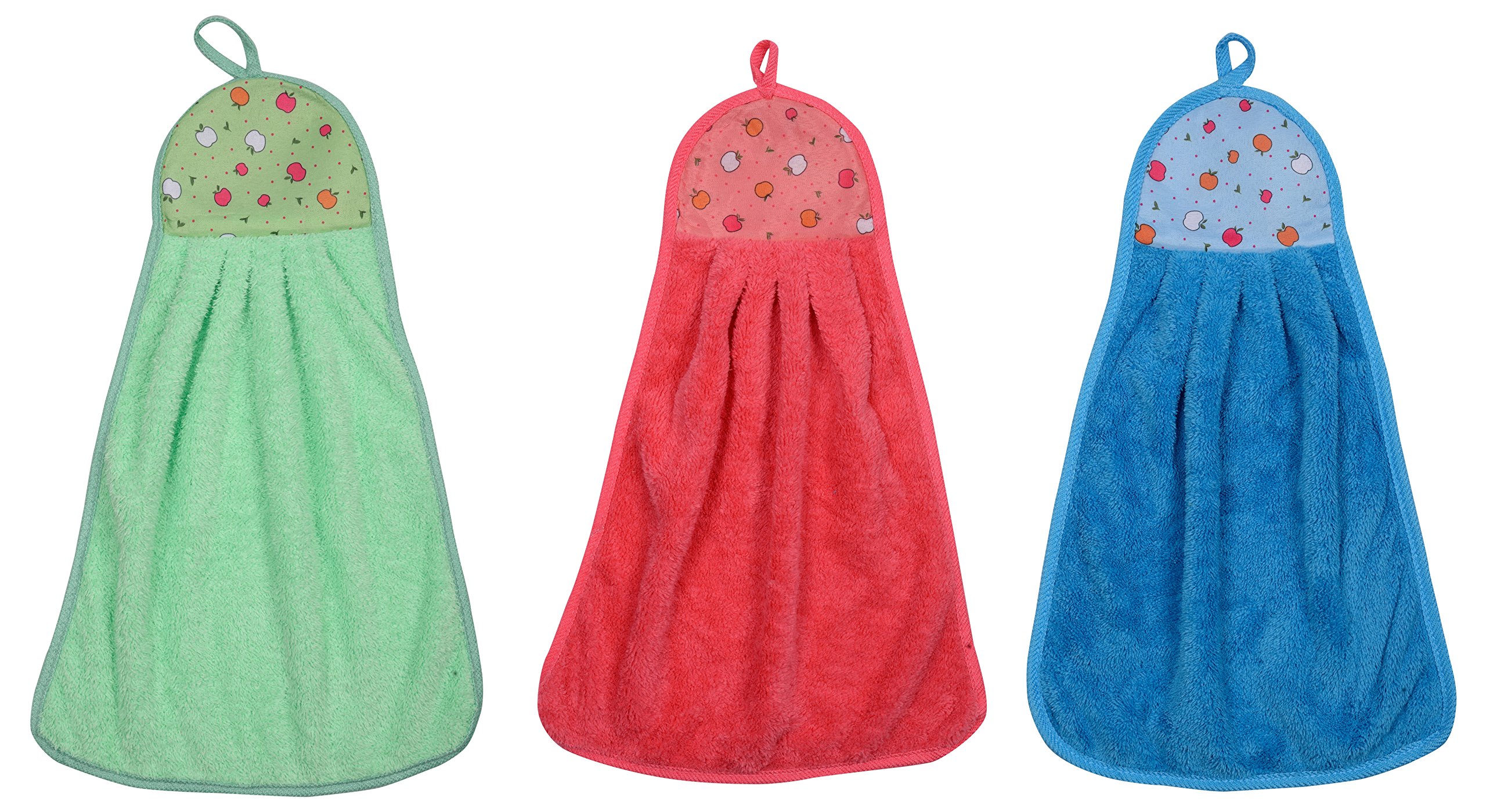 CETC 200 GSM 3-Piece Cotton Soft Touch Basin Towel Set - Multi Colour