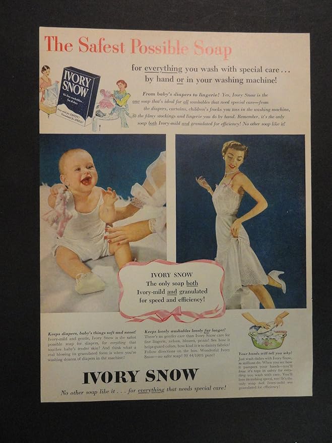 Ivory Snow. 8 1/2 X 11" Full Page Color Illustration (baby