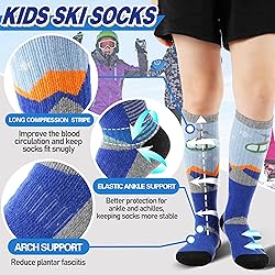 ANTSANG Kids Merino Wool Ski Socks for Girls Boys