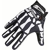 Azarxis Skeleton Gloves Adjustable Lightweight Racing Skull Sports Work Bone Gloves Anti-Slip Breathable for Men & Women Motorcycle, Cycling, Biking, Workout