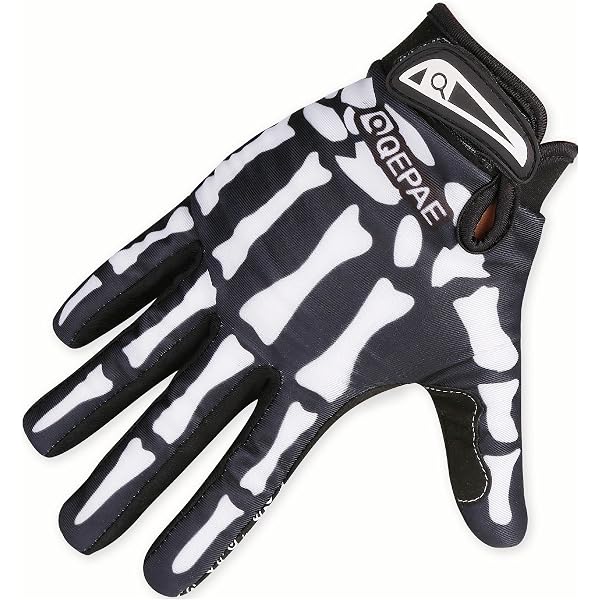 thumbnail image 2 of Skull Full Finger Gloves For Men - Cycling Motorcycle Biker Goth Skeleton Bones 2 of 3