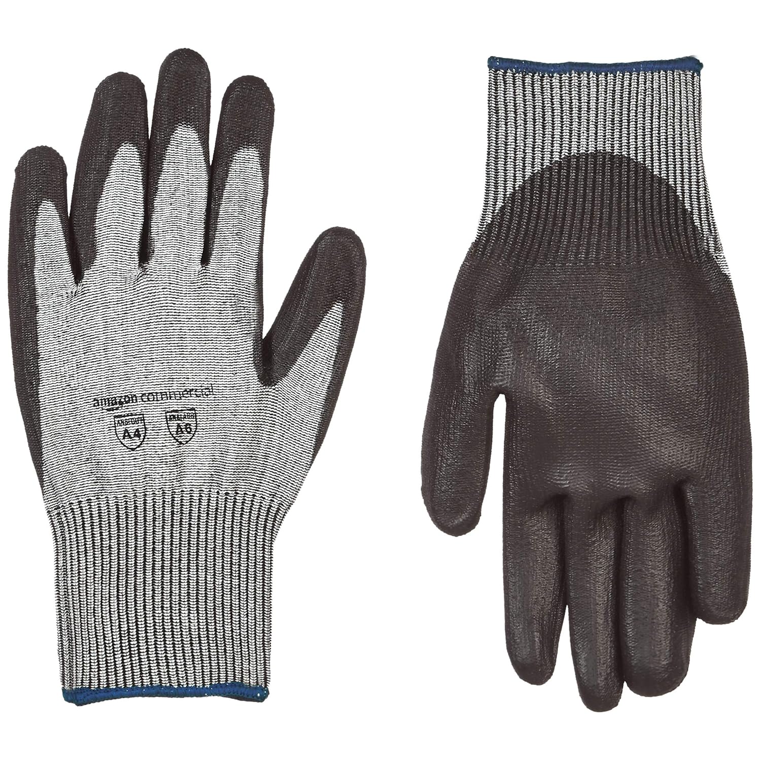 Commercial 13G HPPE Cut Resistant Liner & Polyurethane Coated Gloves (Salt & Pepper/Black), Size XL, 1 Pair: Industrial & Scientific