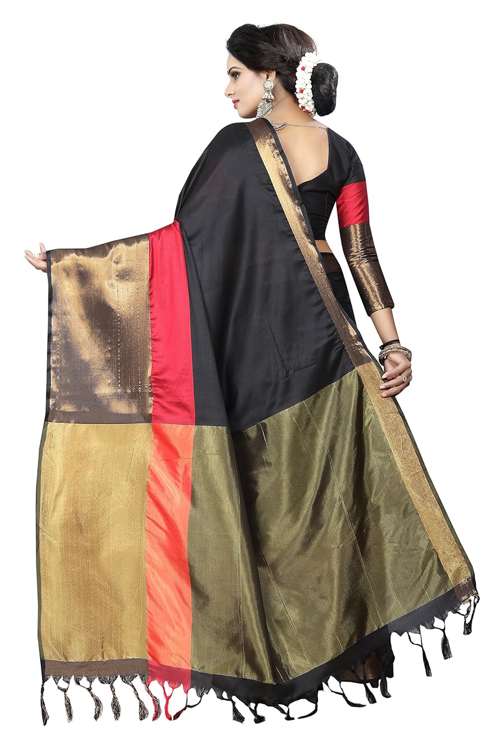 perfectblue women's cotton saree with blouse piece