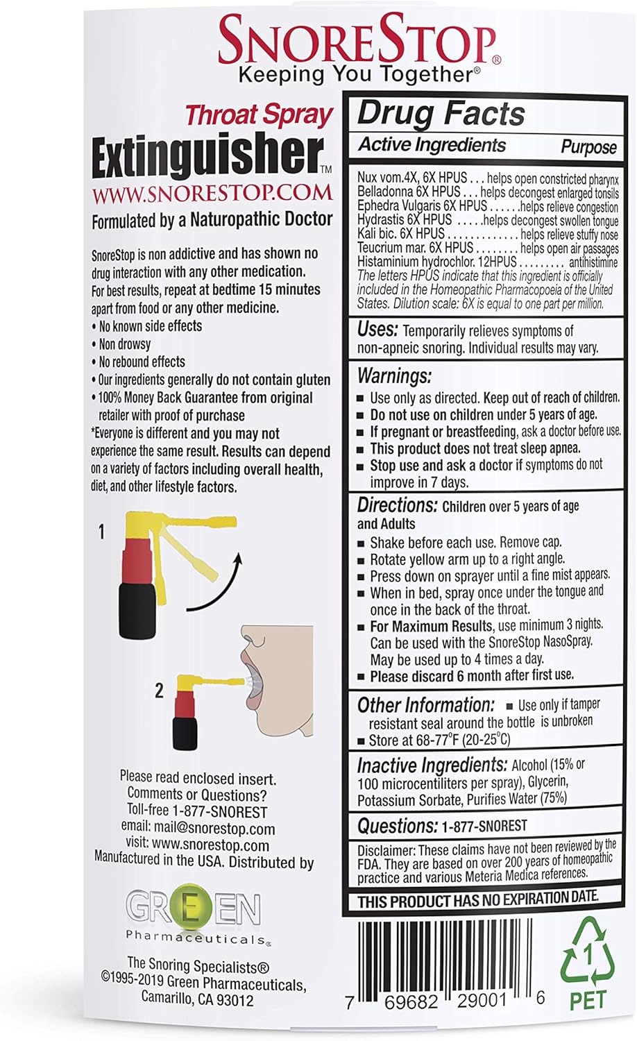 snore stop Extinguisher 120 Throat Snoring Spray Anti-Snoring Snore Stopper: Health & Personal Care