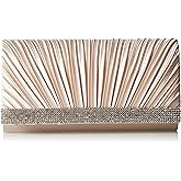Jessica McClintock womens Chloe Satin Rhinestone Evening Clutch