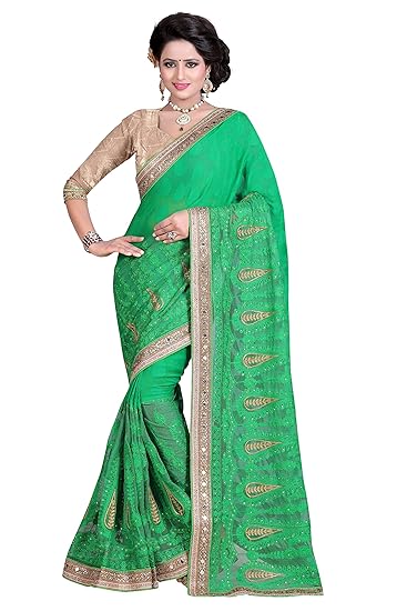 Winza Designer Womens Net Saree With Blouse (WDNargis)