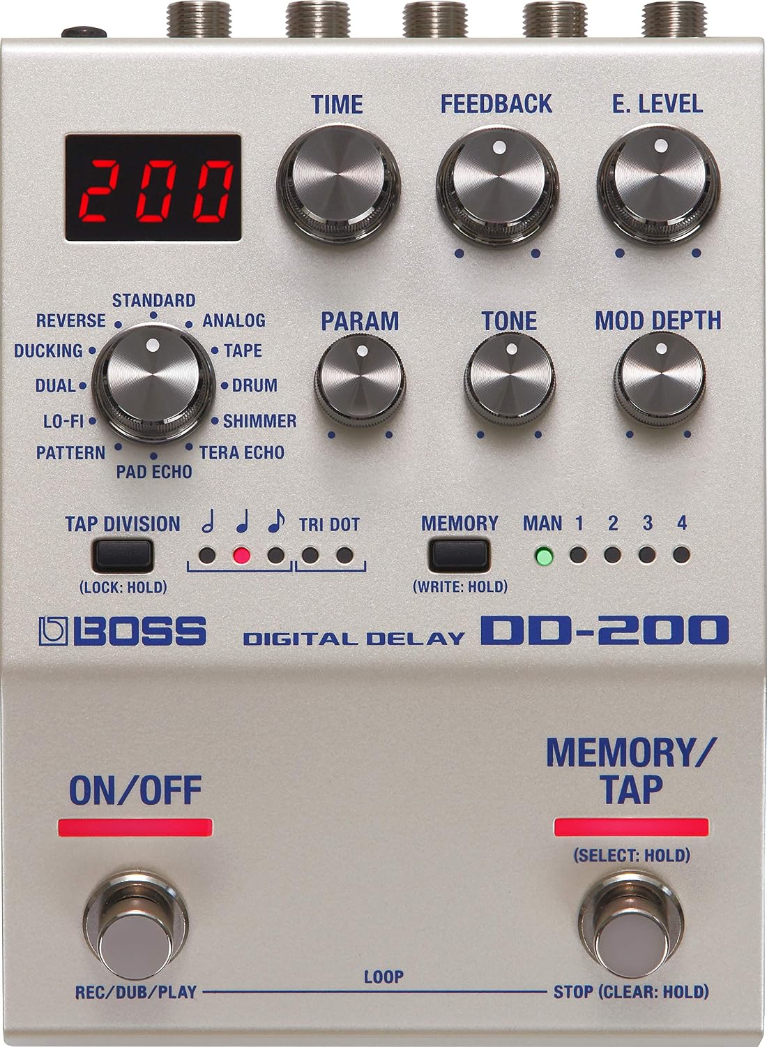 Boss DD-200 Digital Delay Pedal, White, Standard