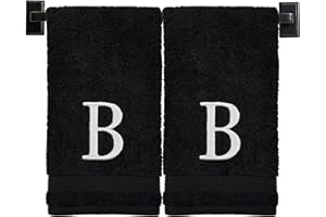 CUSTOM LUXURY TOWELS Monogrammed Hand Towels - Set of 2 - Genuine Turkish Hand Towels - Choose Any Letter - Choose Towel and Thread Color - Embroidered Modern Monogram - Personalized Towels - Monogrammed Towels