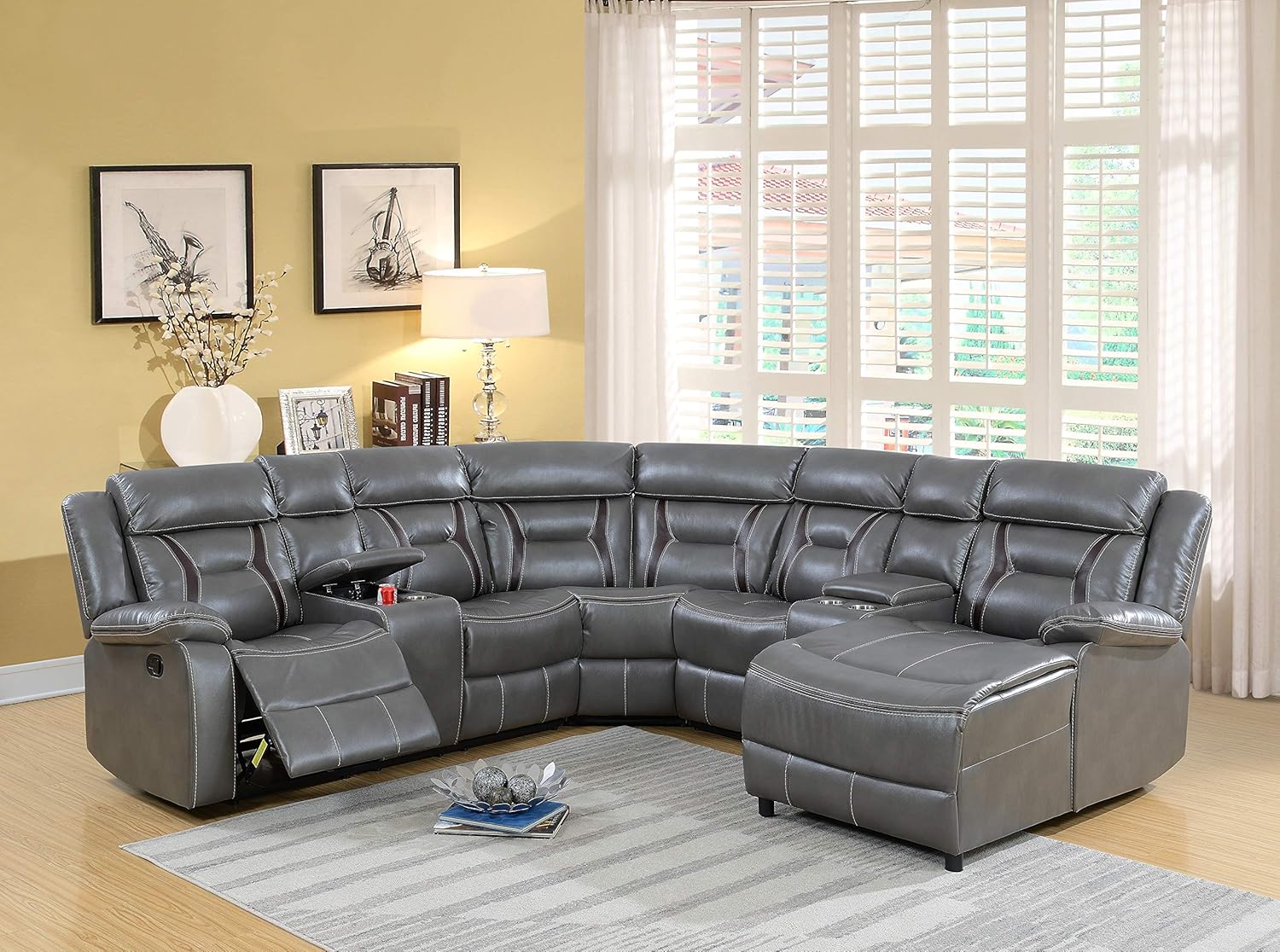 Amazon Com Esofastore Home Theater Sectional Living Room 5pcs