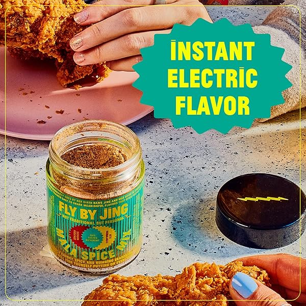 FLYBYJING MALA SPICE MIX, SPICY TINGLY WARM, VERSATILE AS A SEASONING, MARINADE, SPICE RUB AND MORE, ALL-NATURAL VEGAN GLUTEN FREE, UNIQUE BLEND OF SICHUAN PEPPER, SALT, SUGAR, SPICES 3.5OZ (PACK OF 1)