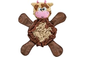 Outward Hound by Nina Ottosson Snuffle Palz Plush Snuffle Mat Dog Treat Puzzle, Non-Slip, Brown, Cow, Large