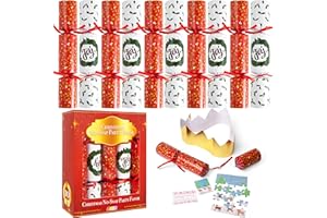 JOYIN 10 Pack Christmas Non-Snap Party Favor, Classic Table Favor Includes Party Hat, Jokes & Gifts, Christmas Table Decorations for Holiday Dinner Traditions Party Supplies