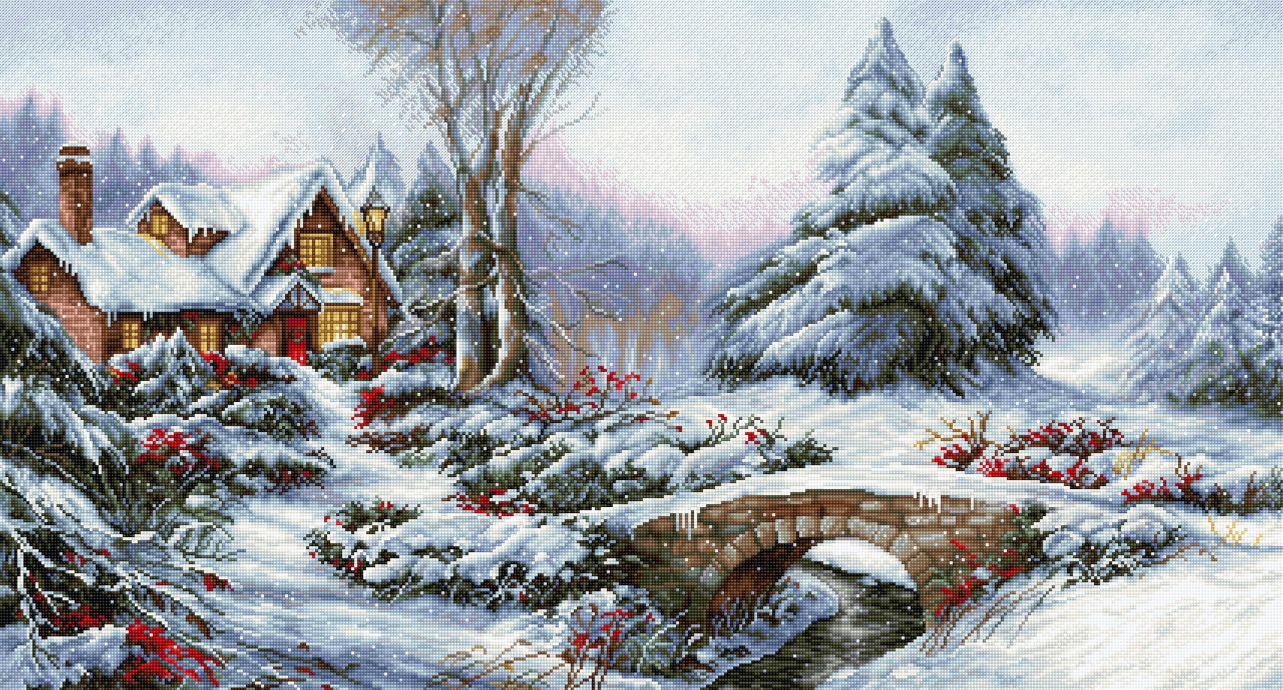 LUCAS Cross Stitch Set, Multicoloured, 45 x 34 cm