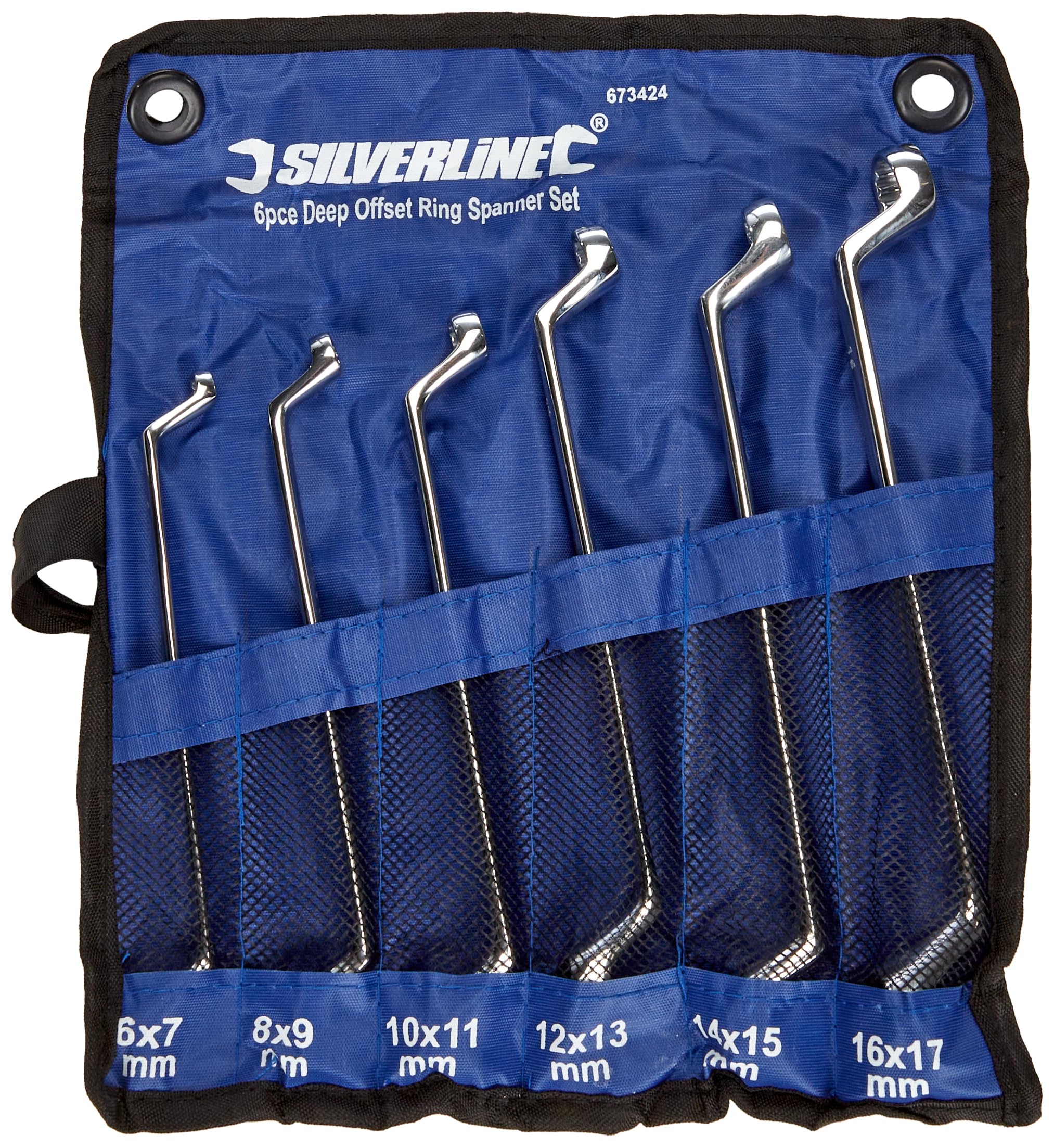 Silverline 673424 Deep Offset Ring Spanners Set 6pce 6 - 17 mm