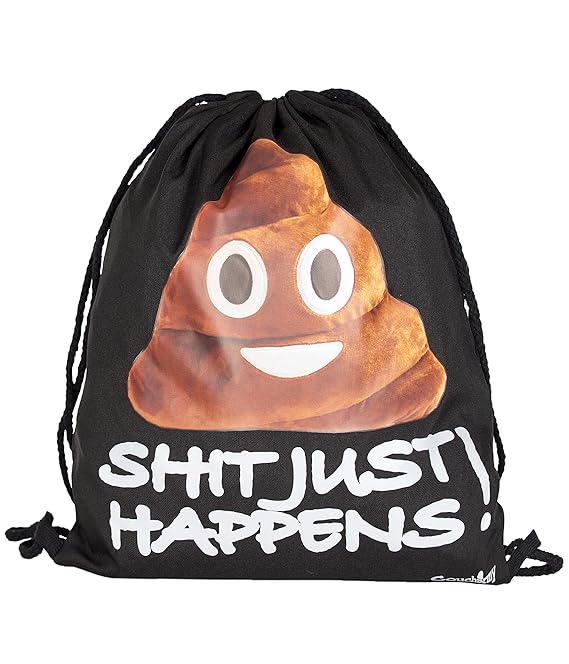Coucharmy Jahn2 Poop Multi Emoji Unicode Turnbeutel Rucksack Sport Beutel Gymsack Hipster Tasche vers. Design (ca. 32 x 39 cm