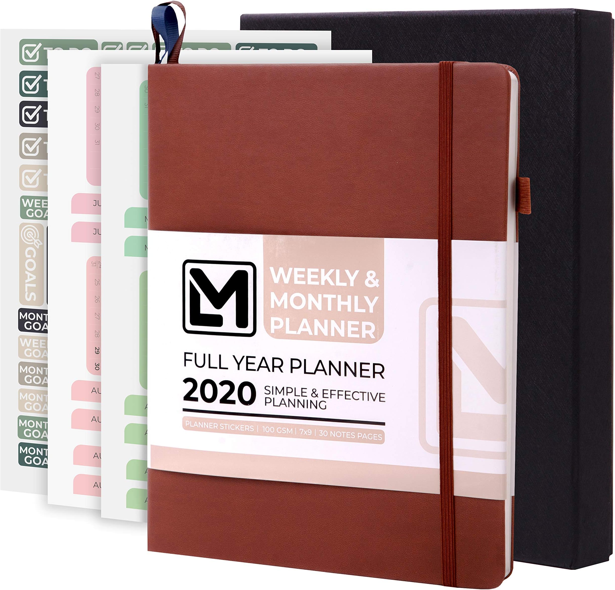 2020 Planner Little More – 7"x 9" Luxurious Dated Weekly & Monthly Planner 2020 with Productivity & Calendar Stickers in Gift Box - Daily Agenda Guaranteed to Get You Organized-Thick Paper, Inner Pock