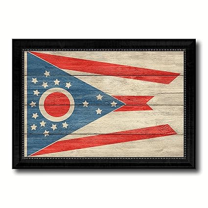 Amazon Com Ohio State Flag State Textured Flag Art Canvas