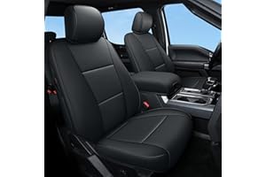 AOMSAZTO Seat Covers for Ford F150 XL XLT: 2015-2024 SuperCrew & F250 F350 F450 2017-2024 Super Duty Crew Cab XL XLT, Custom Fit Full Set Faux Leather Black