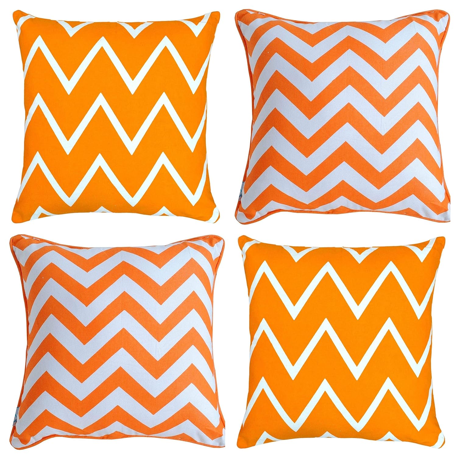 Amazon Com Set Of 4 Premium Thick Cotton Orange Color Chevron