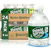 Poland Spring Water Bottles 24 Pack - Mini Small 8 oz Bottled Water 24 Pack | Poland Spring mini water bottle - 8 oz water bottles - 24 Pack | Small single-serve bottles for on-the-go, office &amp; travel