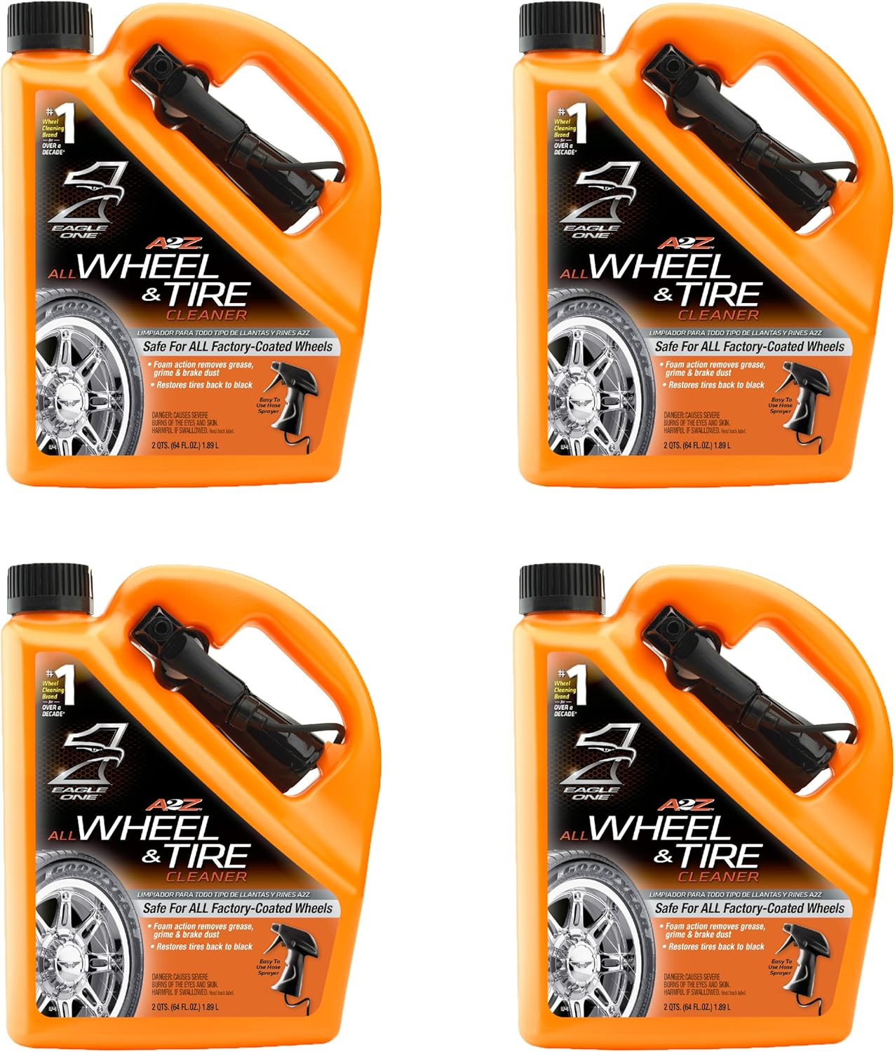 Eagle One 854039CASE A2Z All Wheel and Tire Cleaner, 64 fl. oz., 4 Pack Automotive