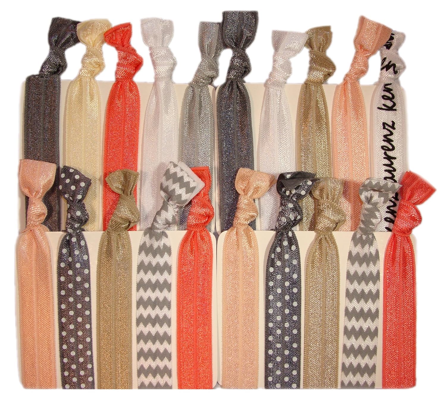 Amazon Com Hair Ties Ponytail Holders 20 Pack Silver Peach