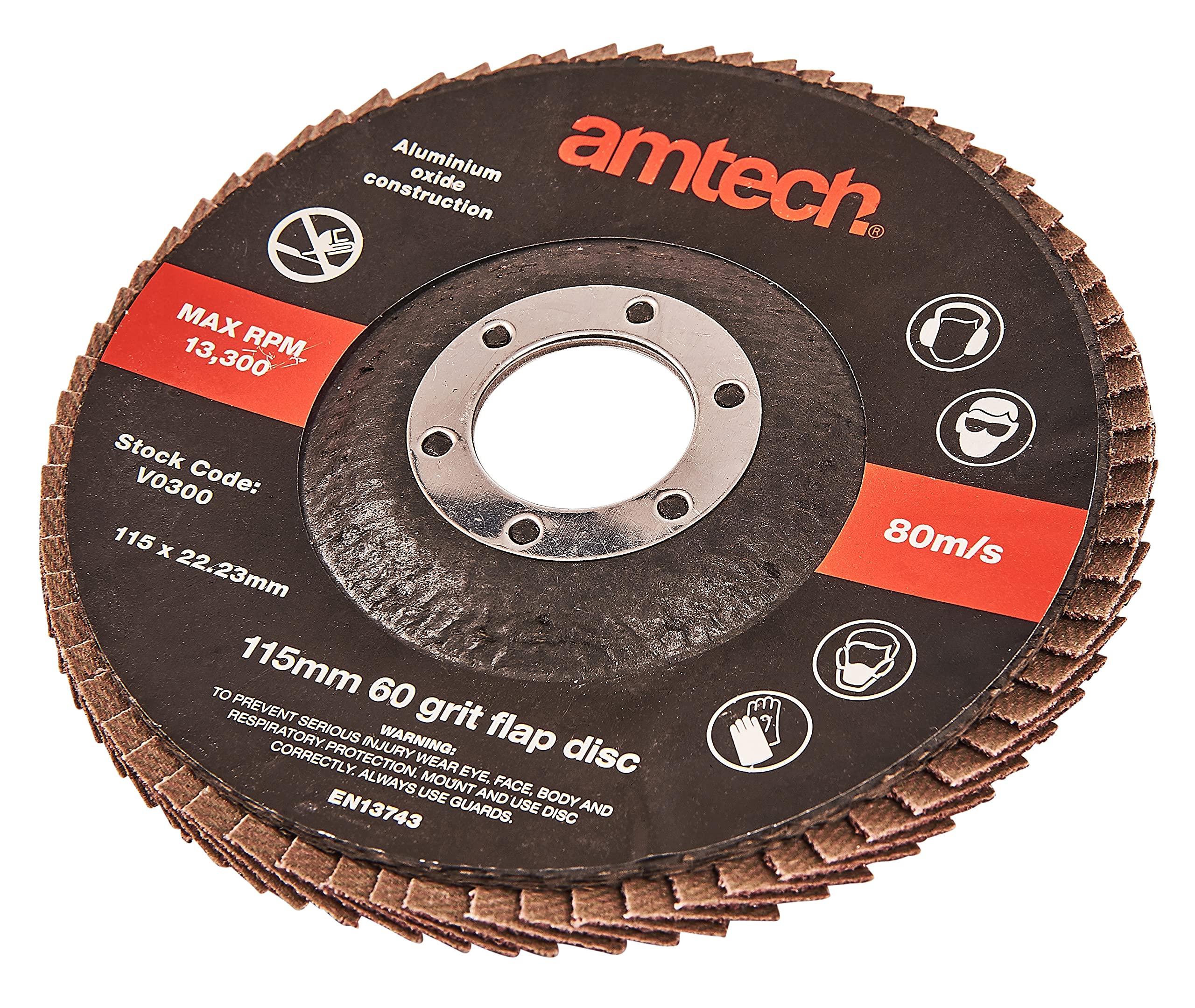 Amtech V0300 115mm 60 grit flap disc