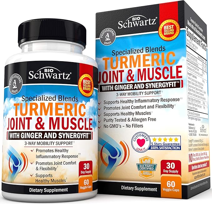 Turmeric Curcumin & Ginger Capsules for Joint Support & Back Pain
