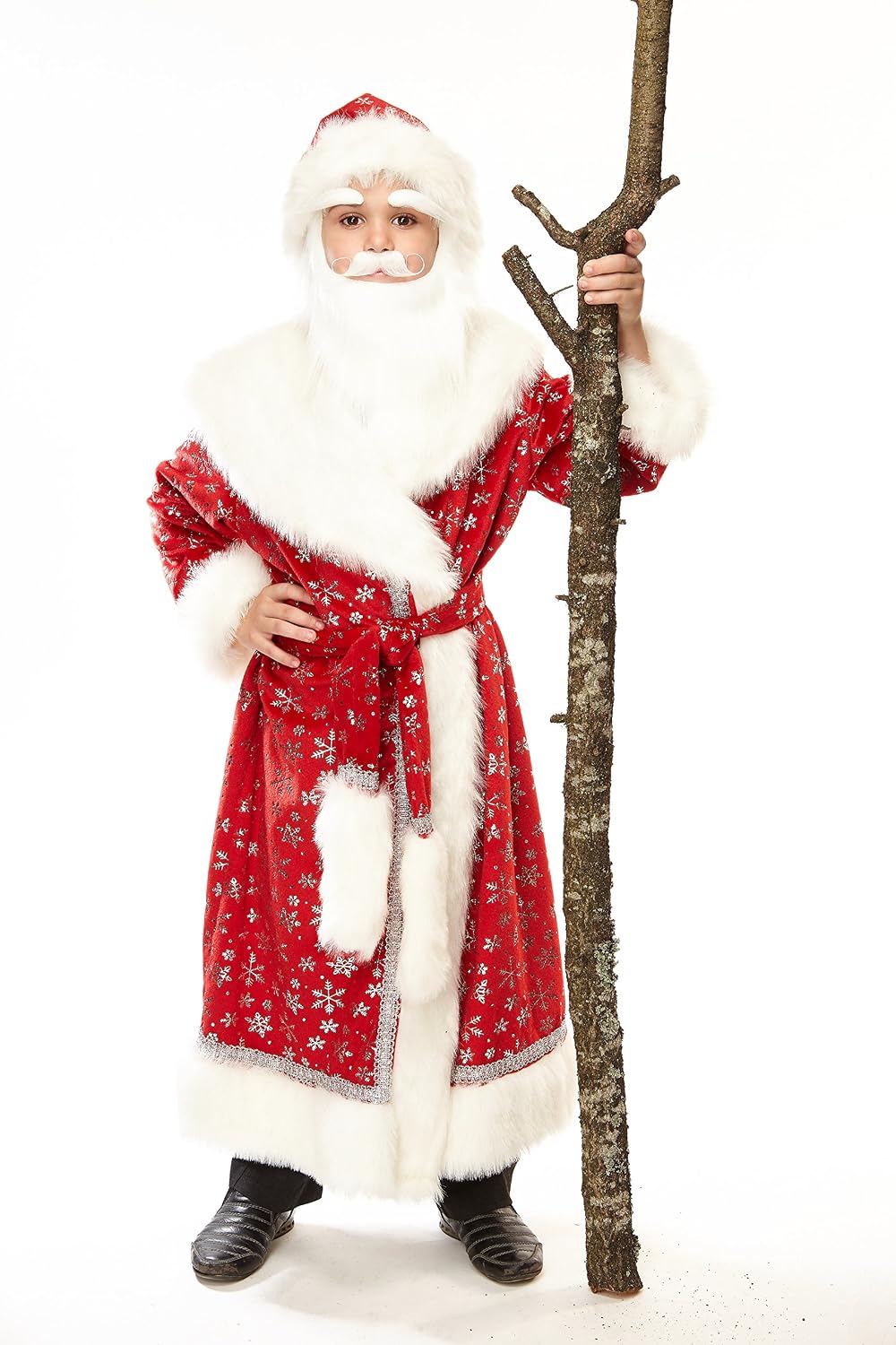 Mustaches Self Adhesive, Novelty, Small Medieval King Fake Beard with Fake Mustache and Fake Eyebrows, White Color - Image 5