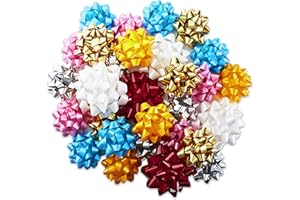Hallmark Gift Bow Assortment (30, 2 Sizes) Red, White, Pink, Blue, Yellow, Silver, Gold for Christmas, Hanukkah, Birthdays, Weddings, Baby Showers