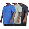 Real Essentials 3 Pack: Men’s Big & Tall Tech Stretch Long-Sleeve & Short-Sleeve Dry-Fit T-Shirt (3XT-5XT)