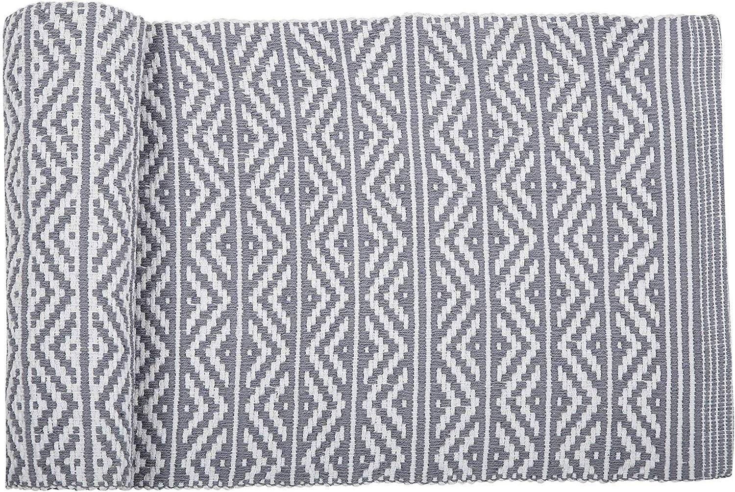 Penguin Home Handmade Weave Decorative Party Stylish 100% Cotton Table Runner NATO Grey 36cmx100cm