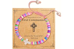 Eaciy First Communion Gifts for Girls - Cross Bracelet for Girls First Holy Communion, Baptism, Confirmation Gifts for Teen Girls Granddaughter Daughter Niece