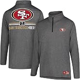 Ultra Game Men's NFL Official Super Soft Quarter Zip Long Sleeve T-Shirt