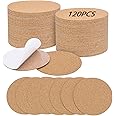 120PCS Self-Adhesive Cork for DIY Coasters, 3.74" Round Coasters for Crafts, Drinks and Home Tabletop Decoration, Easy to Cus