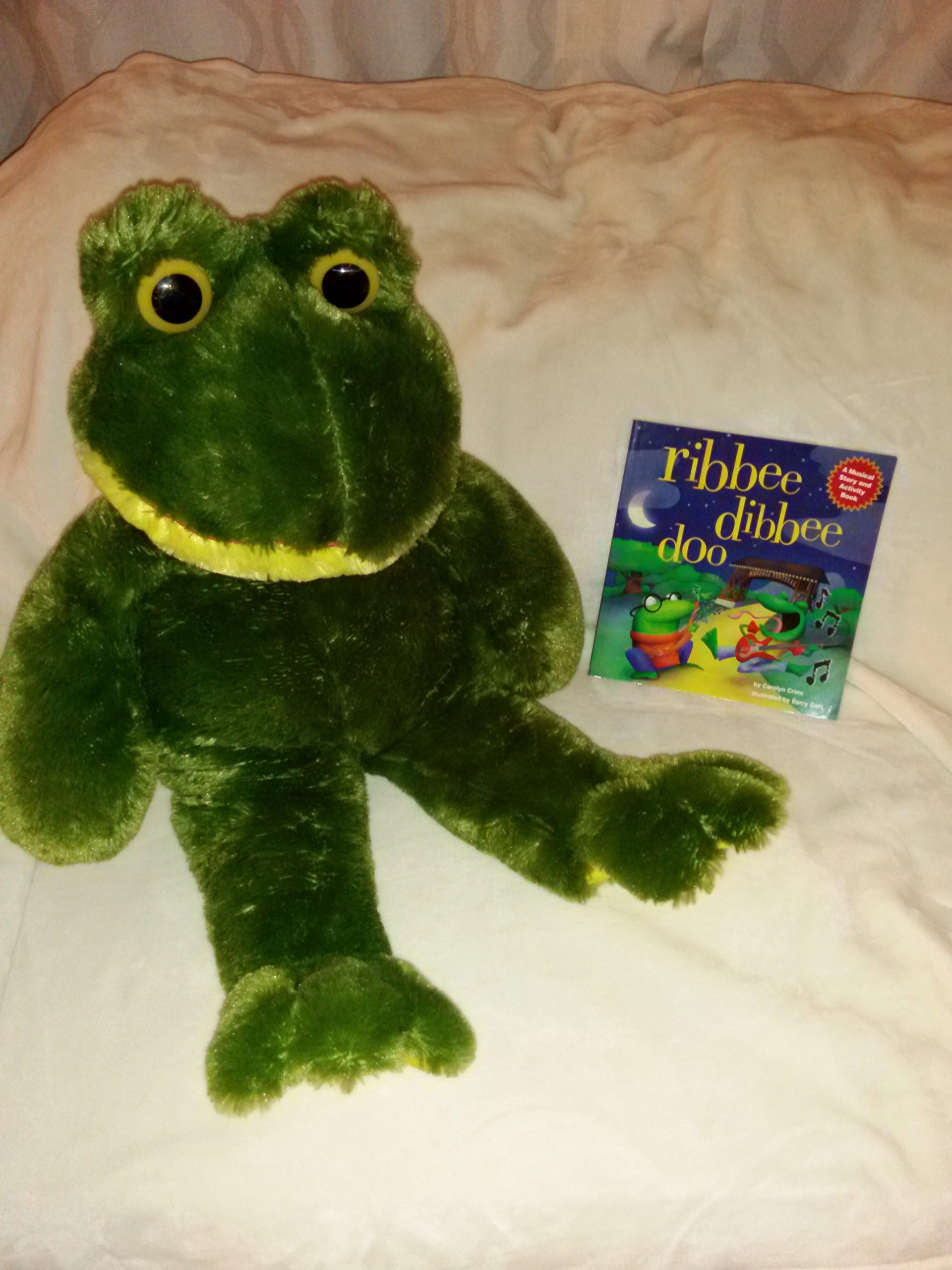 Plush Frog Bundle Set: Large Plush Frog 31'' Inches and Ribbee Dibbee Doo Book