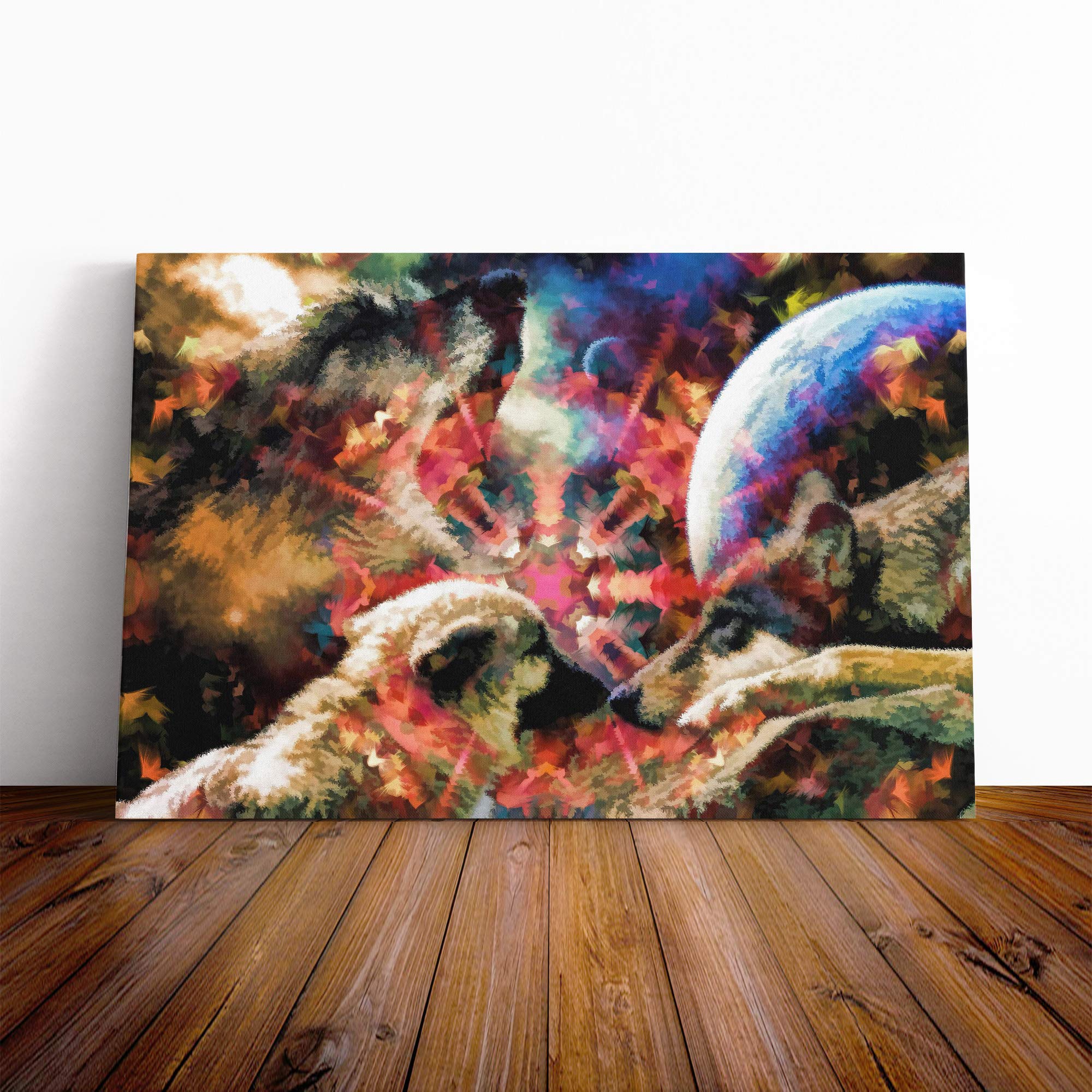 Wall Abstract Wolf Art (5) Canvas Print | Gallery Wrapped 30mm Frame Wall Art | 20x14 inches | Ready to Hang | Abstract Animals Picture | Living Room Bedroom Lounge Office