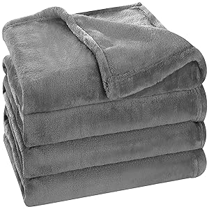 Utopia Bedding Fleece Blanket Queen Size Grey Luxury Bed Blanket Fuzzy Soft Blanket Microfiber