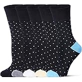 Sockswift Bamboo Viscose Diabetic Socks for Women, 5 Pairs Non Binding Crew Socks, Edema Neuropathy Socks