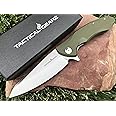 TACTICAL GEARZ Pocket Knife for EDC! G10 Handle! D2 Steel Stonewashed Blade! Includes Sheath! (Zeta OD)